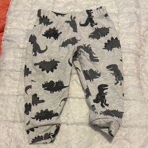 Gray Dinosaur Print Kids Bottoms